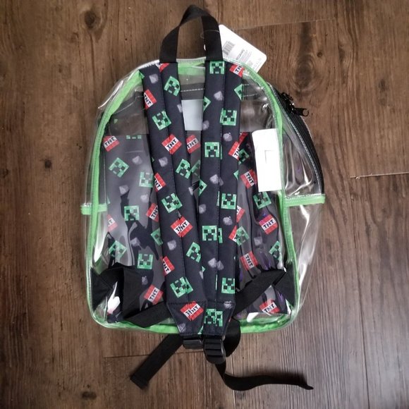 COPY - Minecraft Creeper Clear Backpack with Removable zippered pouch - Picture 2 of 5